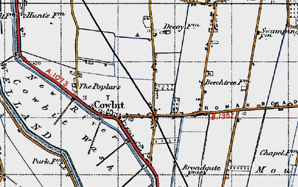Old map of Cowbit in 1946