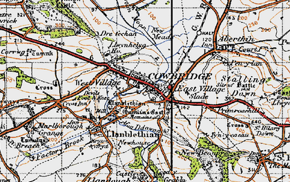 Old map of Cowbridge in 1947