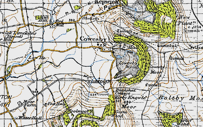 Old map of Boltby Forest in 1947
