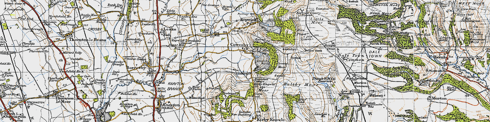 Old map of Cowesby in 1947