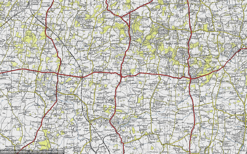 Old Map of Historic Map covering Browning's in 1940