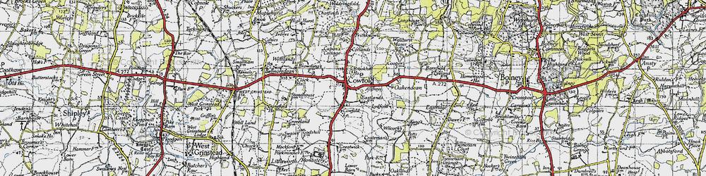 Old map of Cowfold in 1940