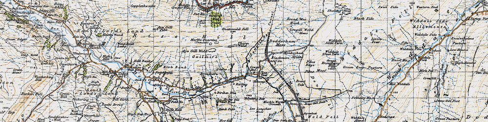 Old map of Broad Mea Head in 1947