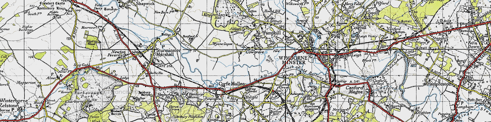 Old map of Cowgrove in 1940