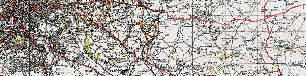 Old map of Cowhorn Hill in 1946