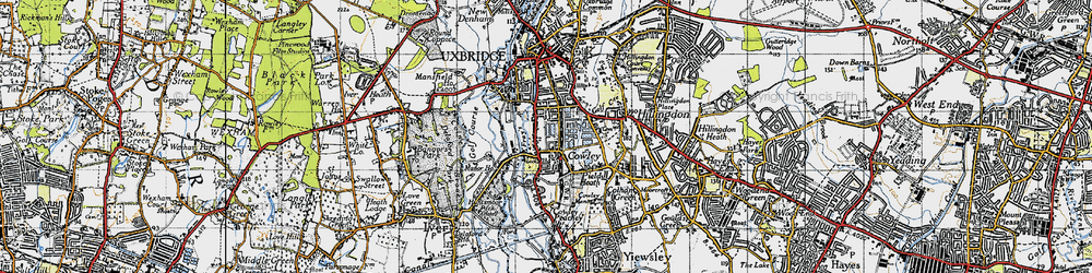 Old map of Cowley in 1945