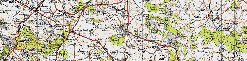 Old map of Cowley in 1946