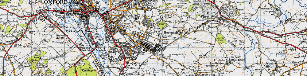 Old map of Cowley in 1947