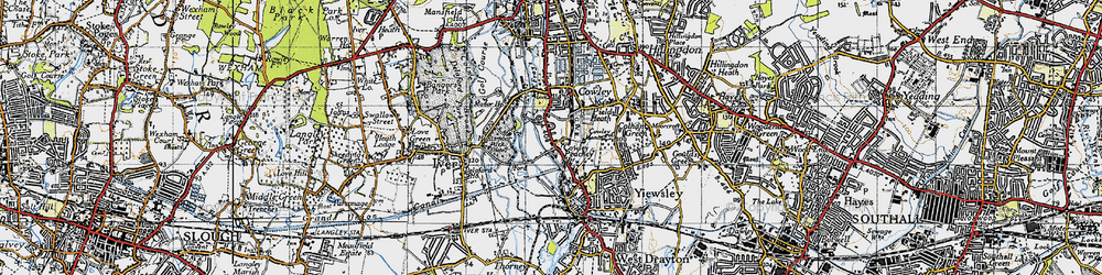 Old map of Cowley Peachy in 1945