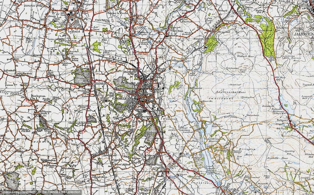 Old Map of Cowling, 1947 in 1947