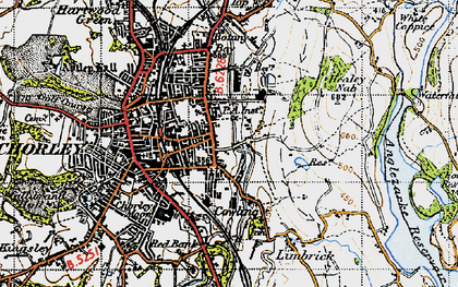 Old map of Cowling in 1947