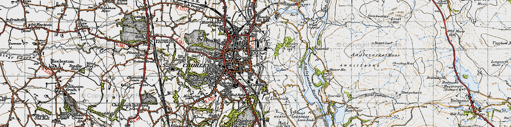 Old map of Cowling in 1947