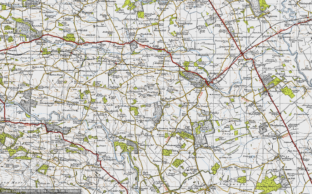 Old Map of Cowling, 1947 in 1947