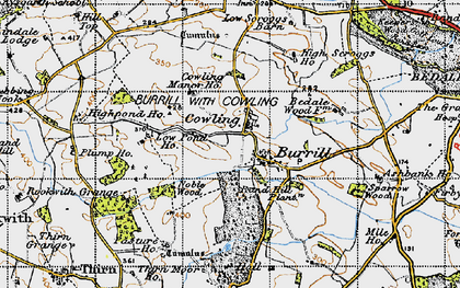 Old map of Cowling in 1947