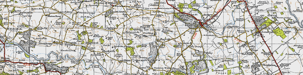 Old map of Cowling in 1947