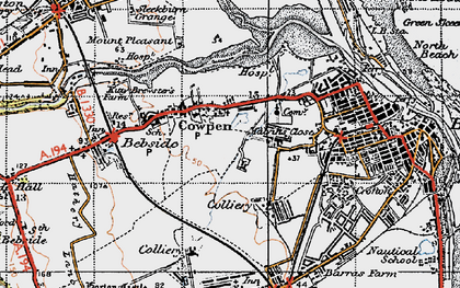 Old map of Cowpen in 1947