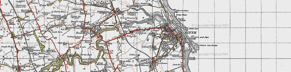 Old map of Cowpen in 1947