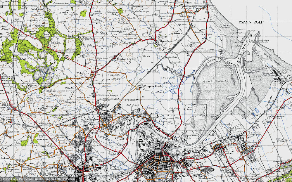 Old Map of Cowpen Bewley, 1947 in 1947