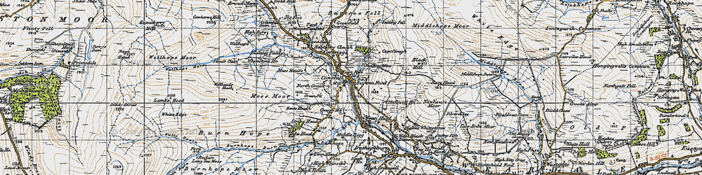 Old map of Cowshill in 1947