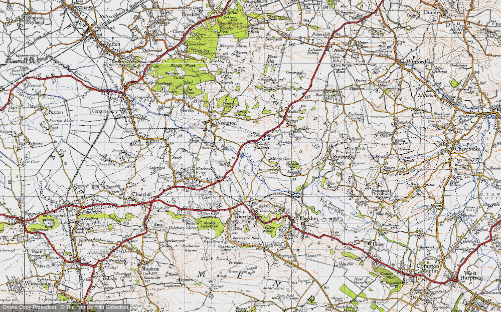 Old Map of Cowslip Green, 1946 in 1946
