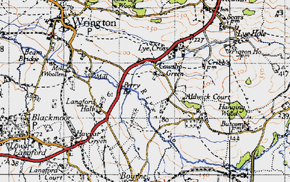 Old map of Cowslip Green in 1946