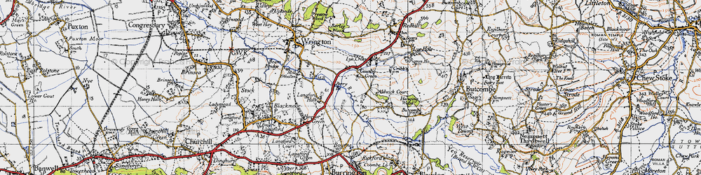 Old map of Cowslip Green in 1946