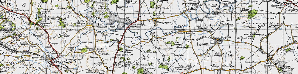 Old map of Cowthorpe in 1947