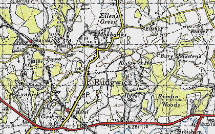 Old map of Bury St Austen's in 1940