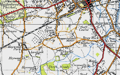 Old map of Cox Green in 1947