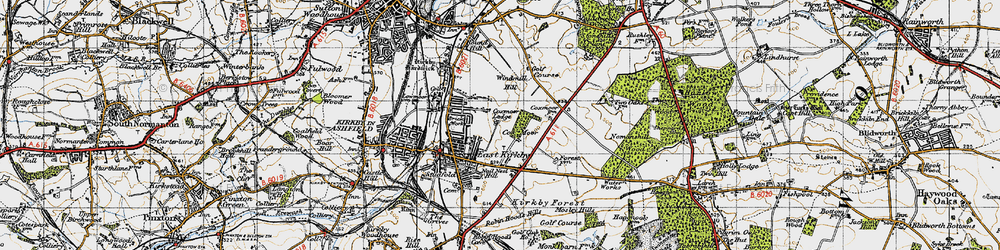 Old map of Cox Moor in 1947