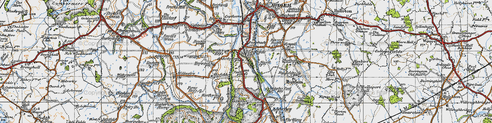 Old map of Coxbank in 1947