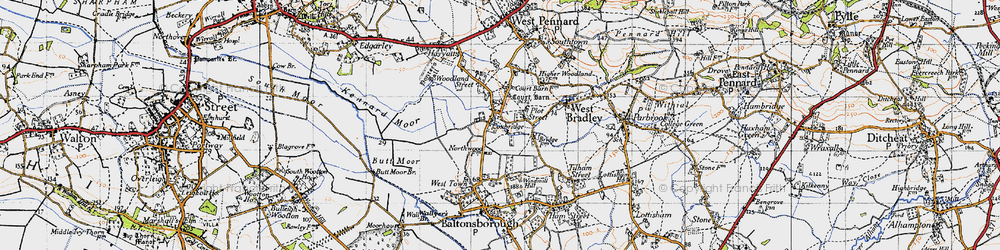 Old map of Coxbridge in 1946