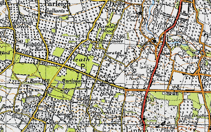 Old map of Coxheath in 1940