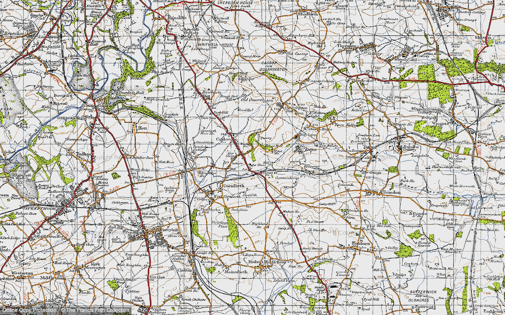 Old Map of Coxhoe, 1947 in 1947