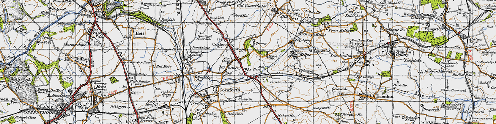 Old map of Coxhoe in 1947