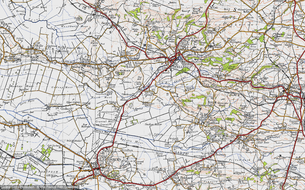 Old Map of Coxley, 1946 in 1946
