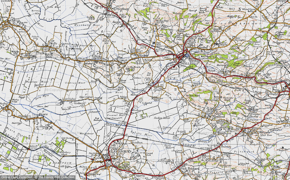 Old Map of Historic Map covering Battlebury in 1946