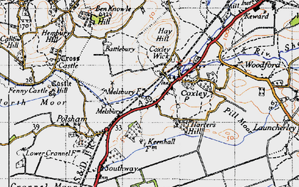 Old map of Coxley Wick in 1946