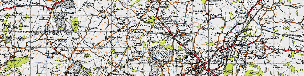 Old map of Coxtie Green in 1946