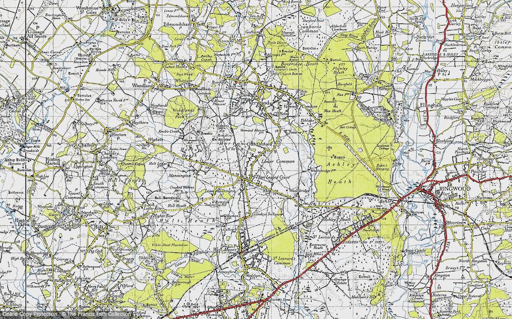 Old Map of Crab Orchard, 1940 in 1940