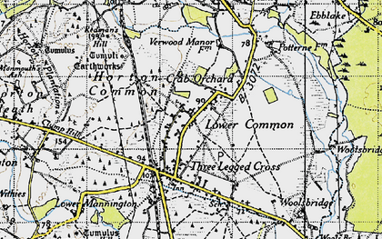 Old map of Crab Orchard in 1940