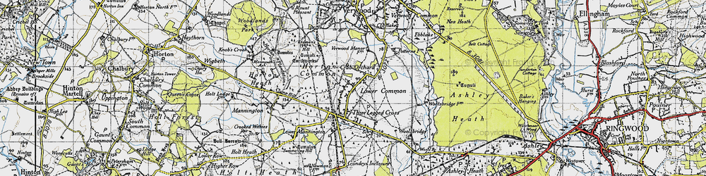 Old map of Crab Orchard in 1940