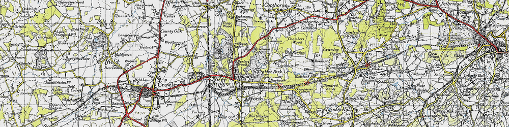 Old map of Burleys Wood in 1940