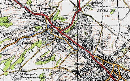 Old map of Crabble in 1947