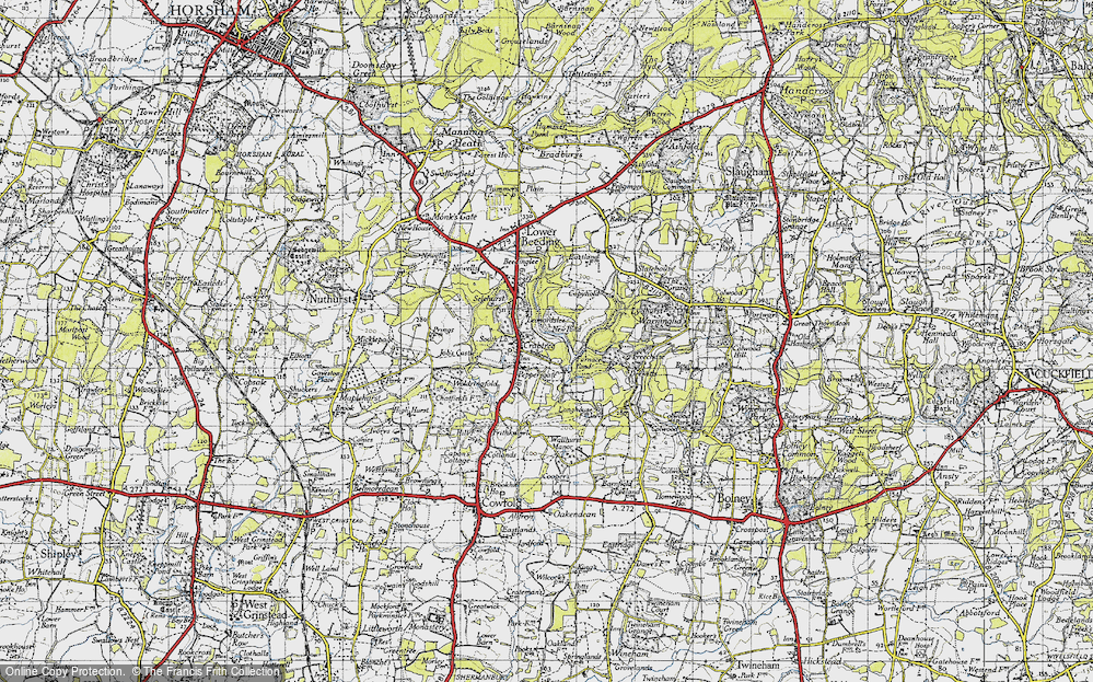 Old Map of Historic Map covering Free Chase in 1940