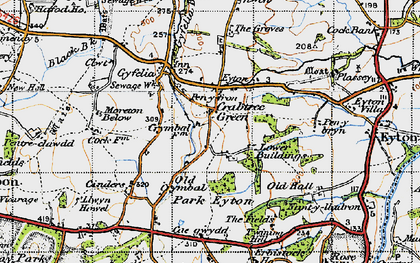 Old map of Crabtree Green in 1947
