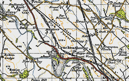 Old map of Brockham in 1947