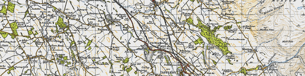 Old map of Brockham in 1947