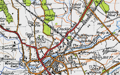 Old map of Crackley in 1946