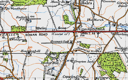 Old map of Crackleybank in 1946